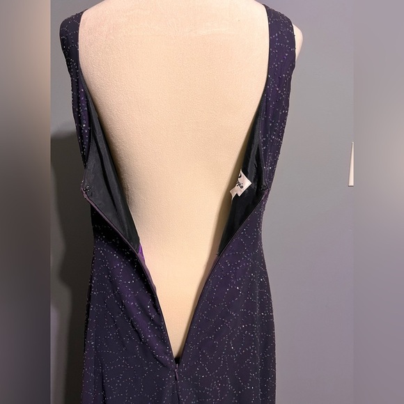 Reggio maxi formal sleeveless sequins purple gown dress Y2K size 10 - Picture 2 of 15